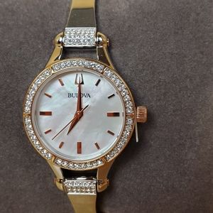 Bulova Women's Accent Half Bangle watch Swarovski